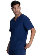 Cherokee Allura Scrubs Men's V- Neck Top CKA686 NAV Navy Free Shipping