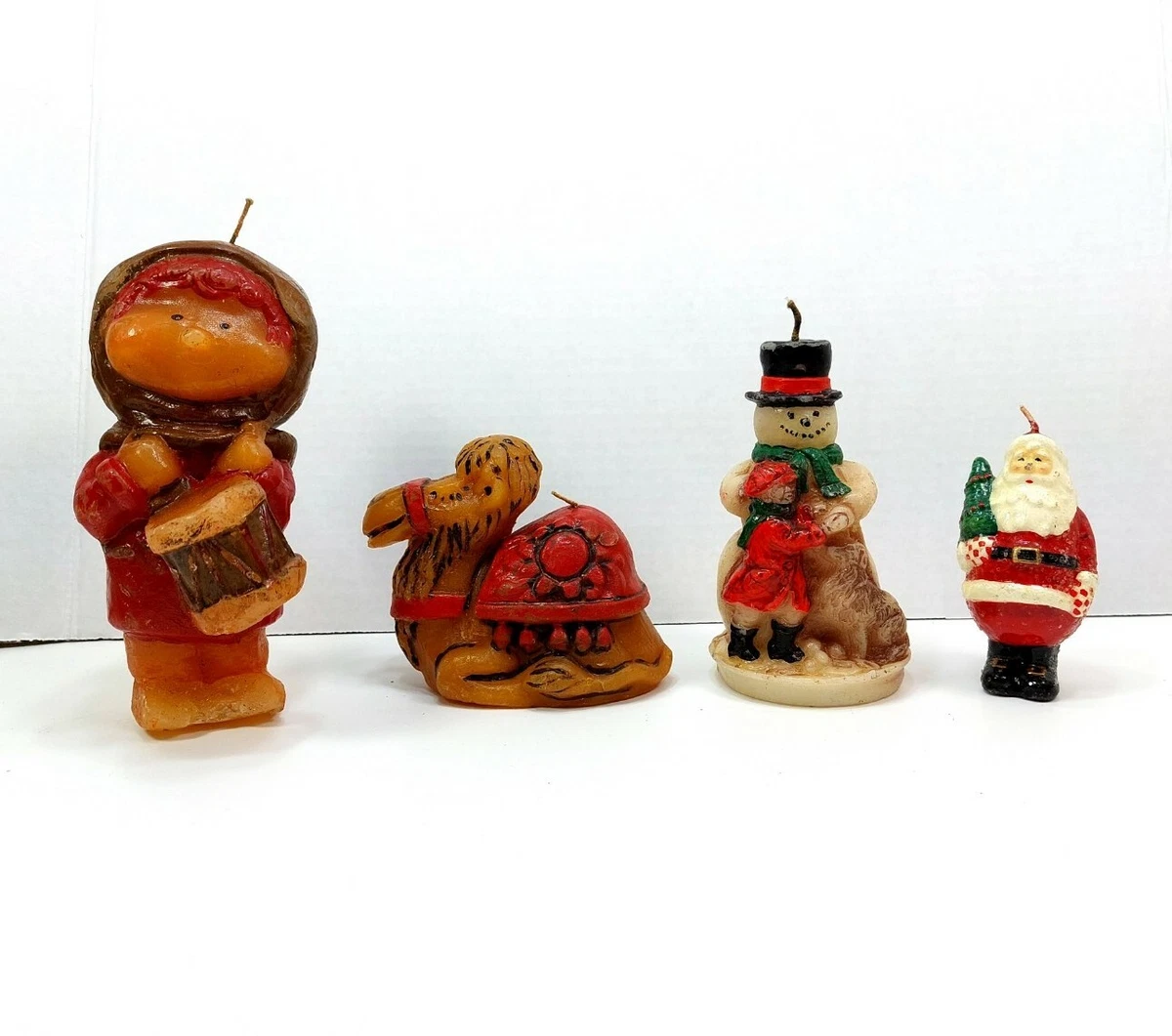 Vintage Hallmark Candles Drummer Boy Camel Snowman Christmas