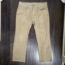 Levis 514 Corduroy Tan Pants White Tab Mens 33x30 Brown Straight Fit