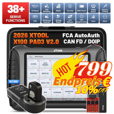 XTOOL X100 PAD3 2.0 KFZ OBD2 Diagnosegerät Profi Scanner IMMO Key Programmier DE