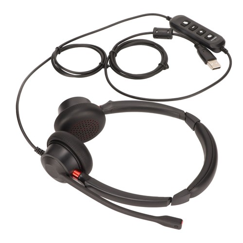 Office Headset Dual Ear Enc Active Noise Reduction Volume Adjustable Mute Co IDM - Zdjęcie 6 z 12
