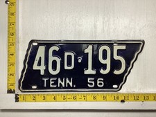 1956 Tennessee License Plate 