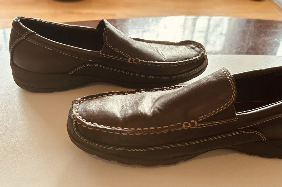 GH Bass & Co Miles 6862-200 Brown Leather Kids Slip On Loafers Sz 6m - Image 4 of 4
