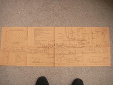Model Boats plan of Director Class Paddle Tug model LOA 39 1/2" beam 8 5/8"