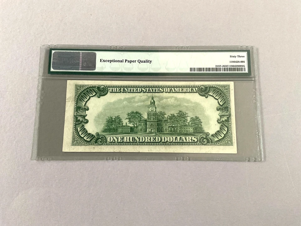 U.S. 100 Dollars FR 2157-J (JA Block) Federal Reserve Kansas City  PMG 63 EPQ - Image 3 of 4
