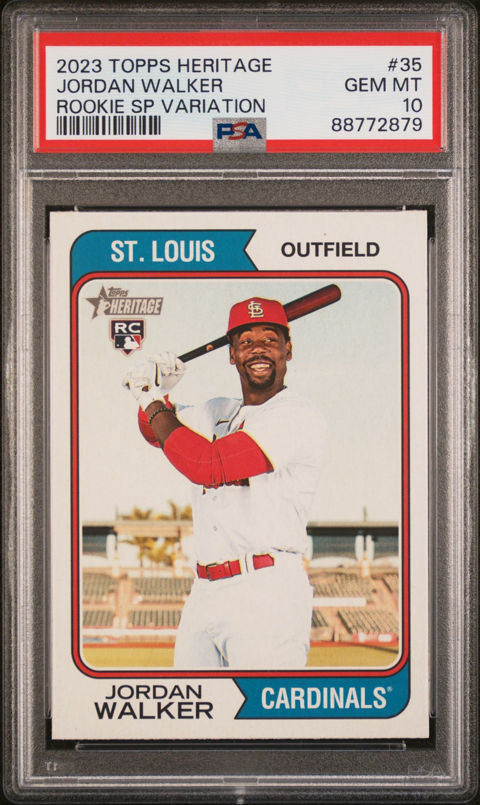 Jordan Walker 2023 Topps Heritage IMAGE VARIATION ROOKIE SP #35 PSA 10