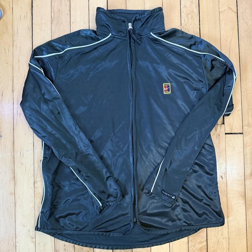 Vintage Y2K Nike Tennis Track Jacket Women’s Large 12-14 Dark Green Full Zip
