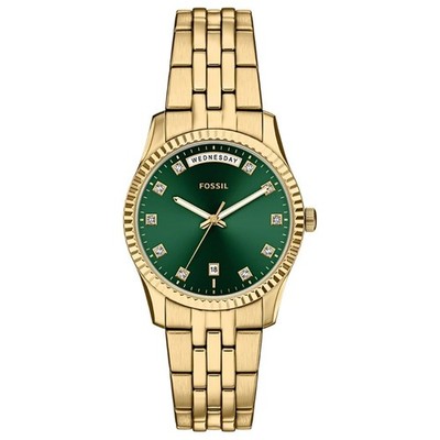 Fossil Women's Scarlette Green Dial Watch - ES5460
