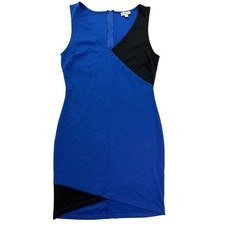 GUESS Blue Black Colorblock Sleeveless Bodycon Mini Dress - Women's Large Career