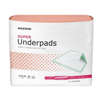 Underpad Super  Count of 10 By McKesson