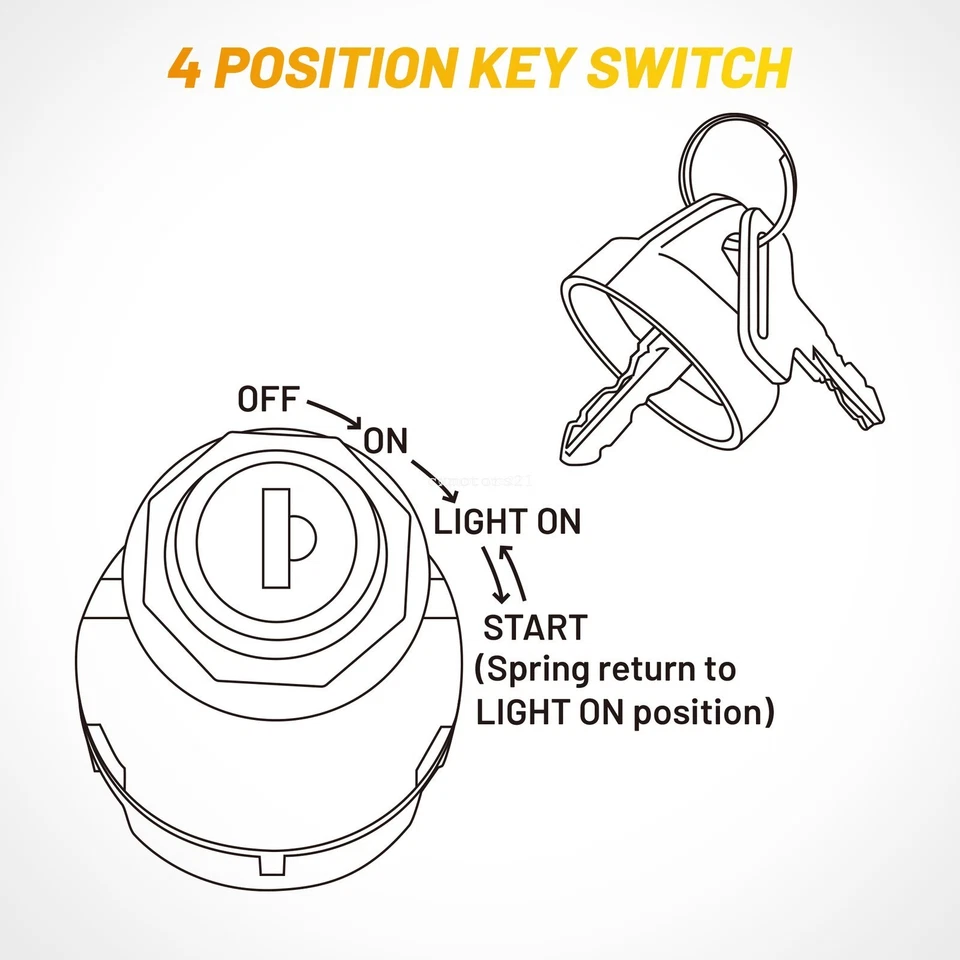 Interruptor de llave de encendido 4 posiciones 6 pines para Polaris ACE 325 500 570 900 2016-2019 Foto 4 de 4