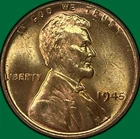 1945 Lincoln Wheat Cent Brilliant Uncirculated BU Coin #41028