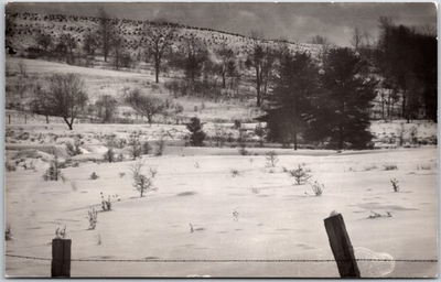 #ad Winter Countryside Snow Covered Rural Landscape Hills Sparse Trees Postcard $14.95