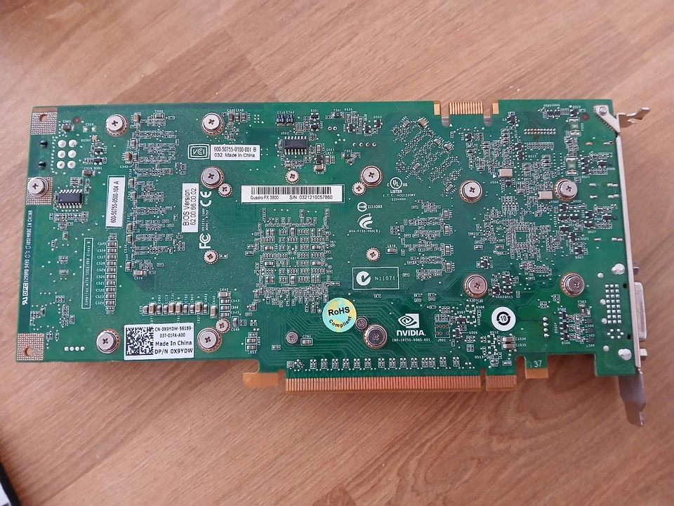 Nvidia Quadro FX 3800 Video Card 1 GB GDDR3 PCIe 2.0 x16 - Image 2 of 4