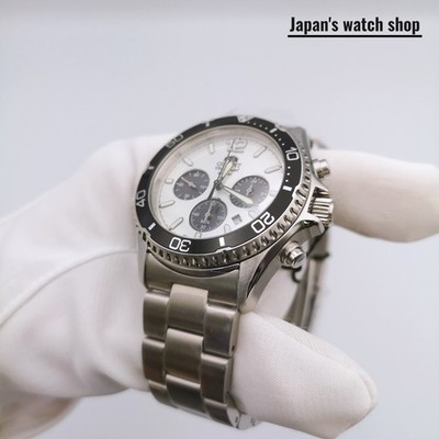 ORIENT Mako RN-TX0203S White Panda Solar Chronograph Men's Watch