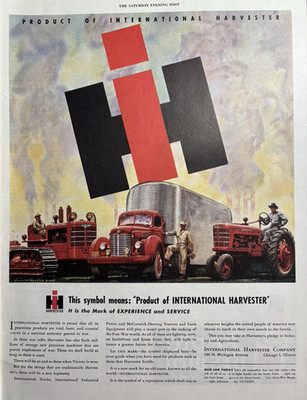 International Harvester Company Chicago Truck Tractors Service VTG Print Ad 1945