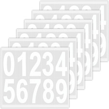 3 Inch Reflective White Mailbox Number Stickers 6 Sets