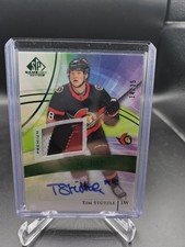 Tim Stutzle Rookie Patch Auto Green / 35 2020-21 SP Game Used Senators