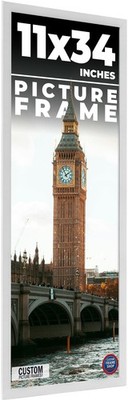 11x34 Frame White Wood Picture Photo Frame with UV Acrylic and Acid Free Backing