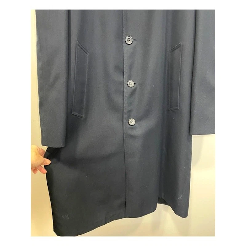 London Fog Maincoats Men's Size 40 Reg Vintage Fur Lined Black Trench Coat - Image 2 of 4