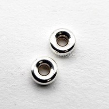 925 Sterling Silver Rondelle Spacer Beads   7.3x3.8mm with 2.5mm Hole, 2pcs