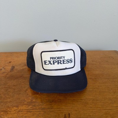 Vintage Priority Express Trucker Hat   80s Mesh Snapback