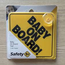 Safety 1st Baby On Board Sign Crash Tested Yellow Black Car Window Model 48918