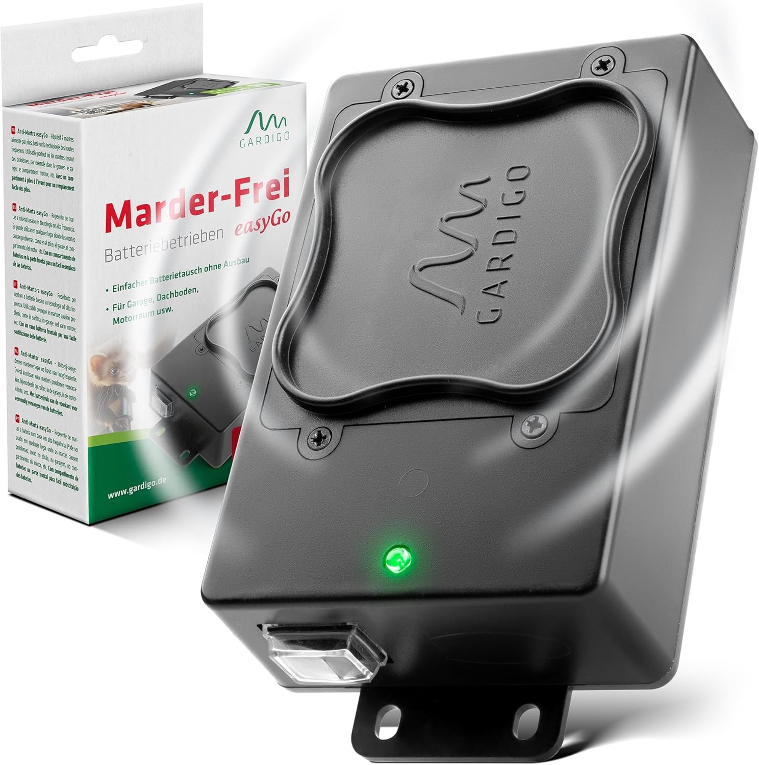 GARDIGO Répulsif Anti Martres à Ultrasons à Fréquences Variables pour Voiture et Grenier Noir