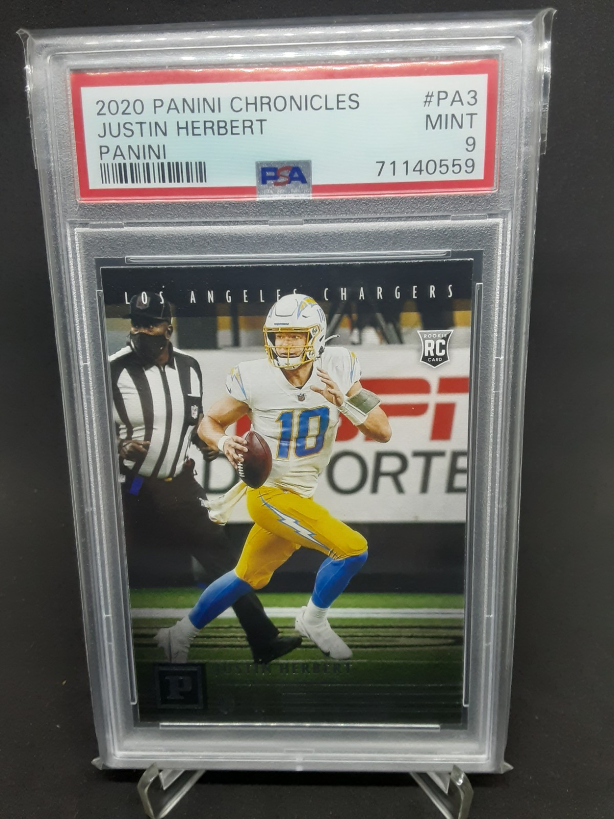 2020 Panini Chronicles #PA3 Justin Herbert PSA 9 Mint Rookie Card