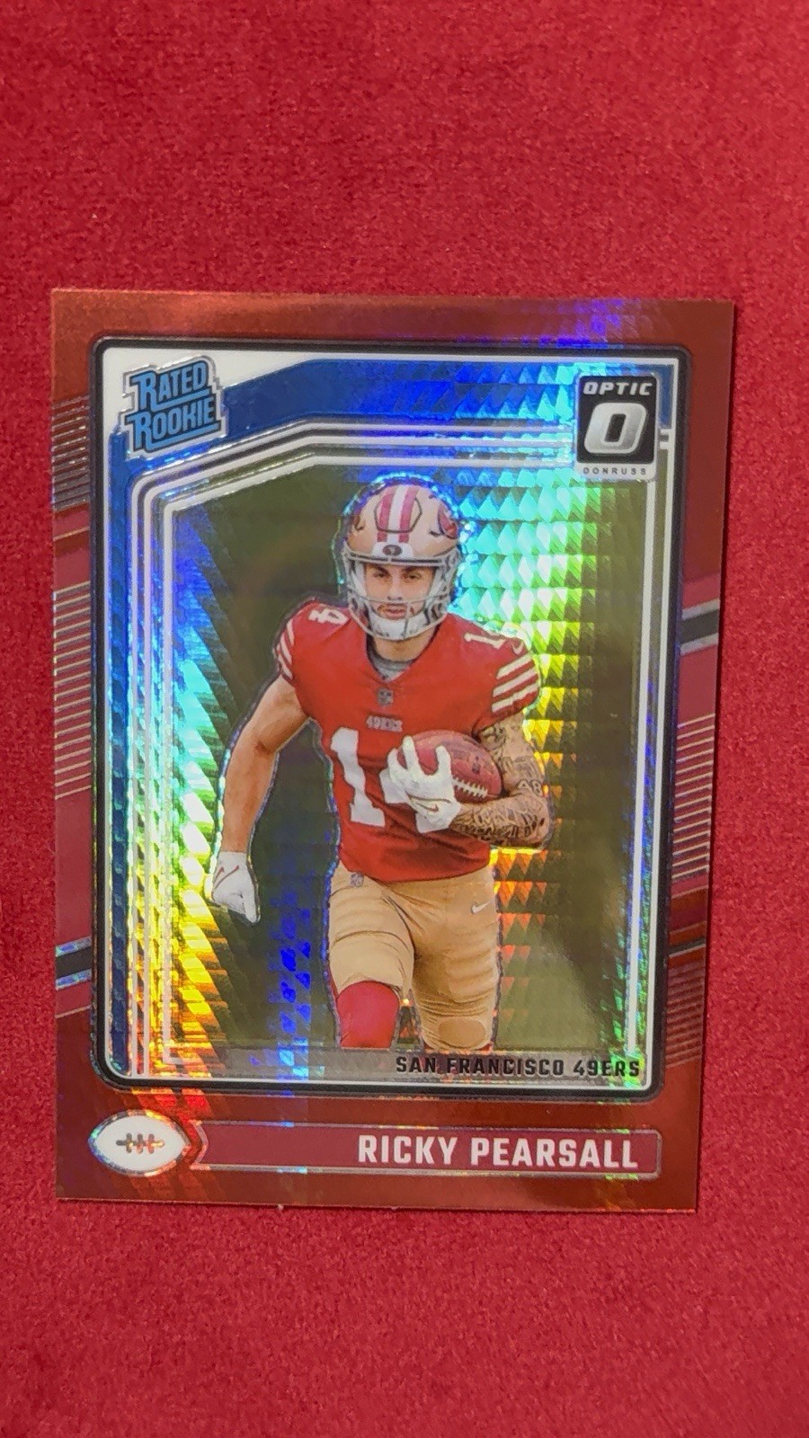 2024 Panini Donruss Optic Rated Rookie Ricky Pearsall #284 Red Hyper Prizm (RC)