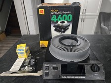 Kodak Carousel 4600 Slide Projector W/ Lens Remote/Slide Carousel/Extra Bulb