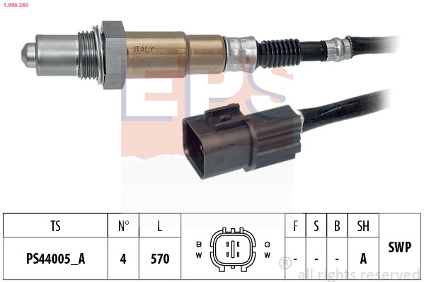 EPS Lambda-Sonde 1.998.260 FüR Hyundai Kia Ssangyong 4-Leiter 570Mm-image