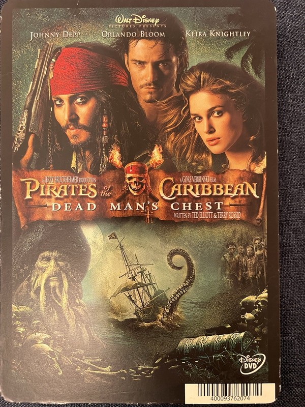 Pirates Of The Caribbean BLOCKBUSTER DVD BACKER CARD ONLY 5.5"X8"