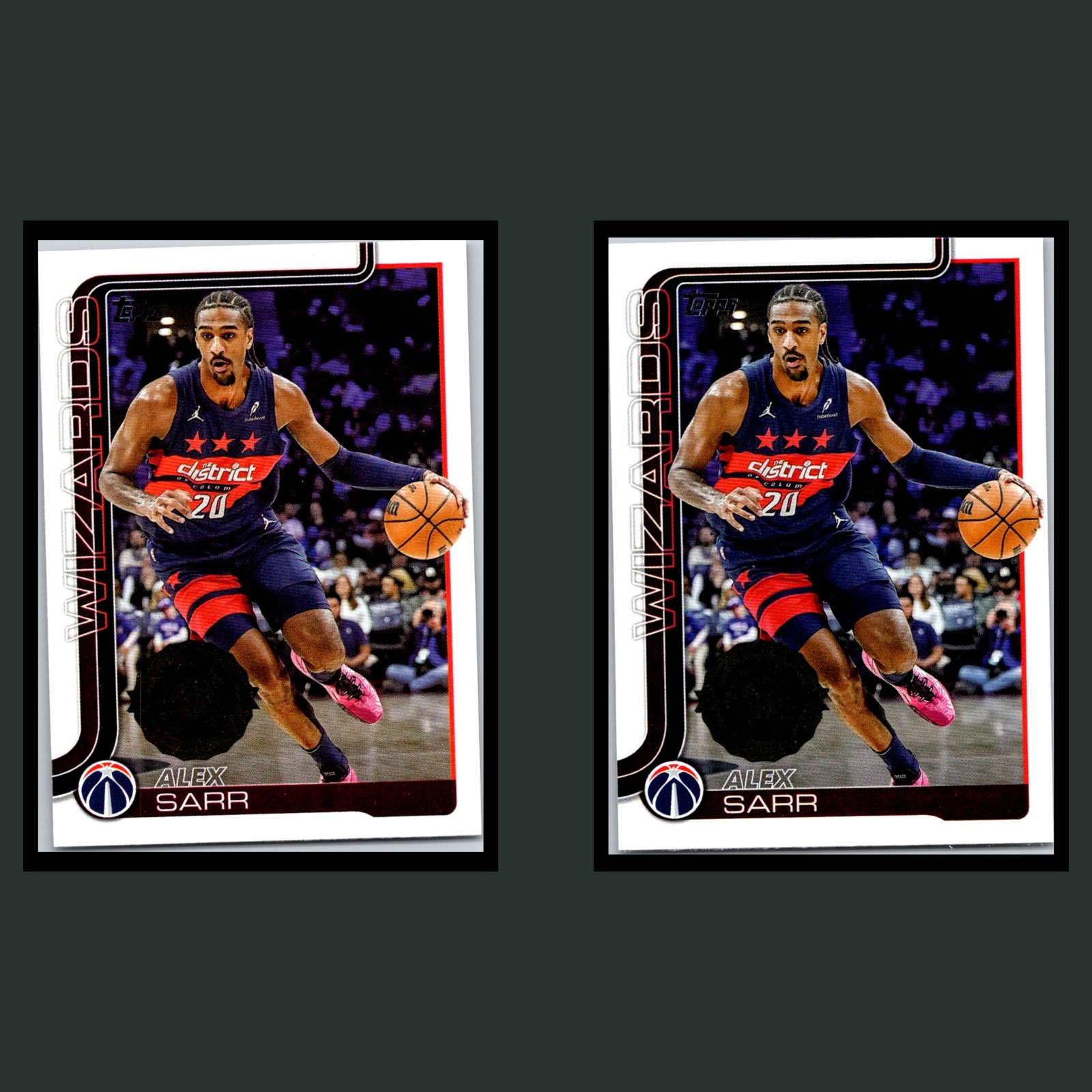 2025 Topps Flagship Alex Sarr #96 Washington Wizards 2 Card Lot