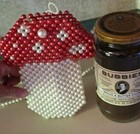 Mushroom  Red & White Beaded Pearl Mushroom Purse/Phone Carry Bag — photo 2