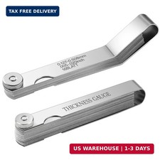 2PCS Feeler Gauges Set Stainless Steel Straight  Angled Thickness Gauge Tool SA