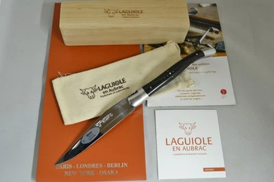 Laguiole en Aubrac Frankreich Taschenmesser 12 cm Messer Ebenholz Doppelplatine