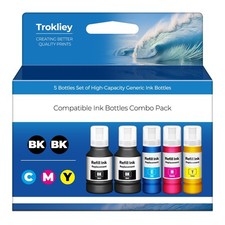Ink Refill Bottles ET-2850 ET-3760 ET-3850 5 Pack for ET 2850 ET3850 4850
