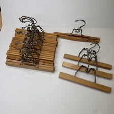 Lot Of 13 9in Wood Pants Skirt Clamp Hangers