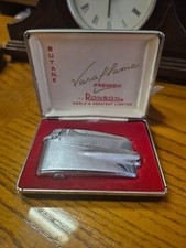 Vintage RONSON VARAFLAME Butane Lighter, Made in USA, With Original Box
