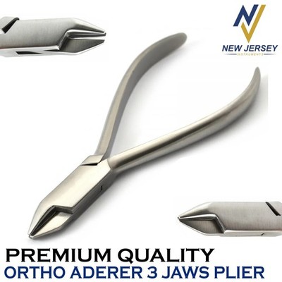 Dental Aderer Plier 12.5cm Three Prong Wire Bending Orthodontic Laboratory Tools