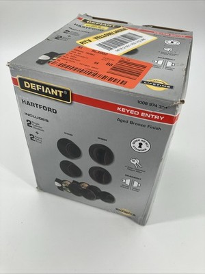 Defiant Hartford Aged Bronze Single Cylinder Keyed Entry Project Pack New