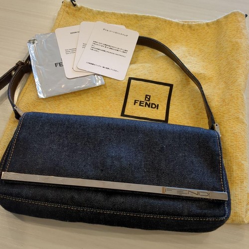 FENDI Denim Shoulder Bag Mamma Baguette