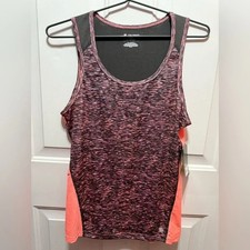 Tek Gear Dry Tek Neon Orange and Black Athletic Tank Top with Mesh Back Size M