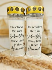 Grabkerze 'Geburtstag' Grablicht 7-Tage-Brenner Geburtstagskerze Herz
