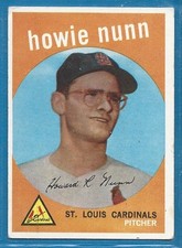 1959 Topps Baseball Card # 545 Howie Nunn - Ex -  No Crease - Rookie. rookie card picture