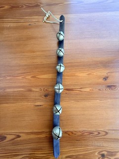 Vintage Sleigh Bells Leather Strap Decoration Great Patina