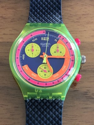 Swatch Vintage Neon Chrono Grand Prix SCJ101 1991 ungetragen TOP!!