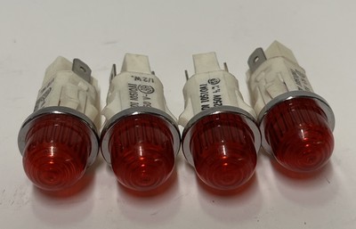 Panel Mount Indicator Bulb Red 1053QA5  1/2  Hi-Dome  Lot Of 4