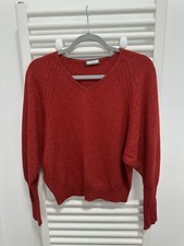Margon Metamorfosi Italian Cashmere Silk Jumper Red Sparkle Size 12 Christmas